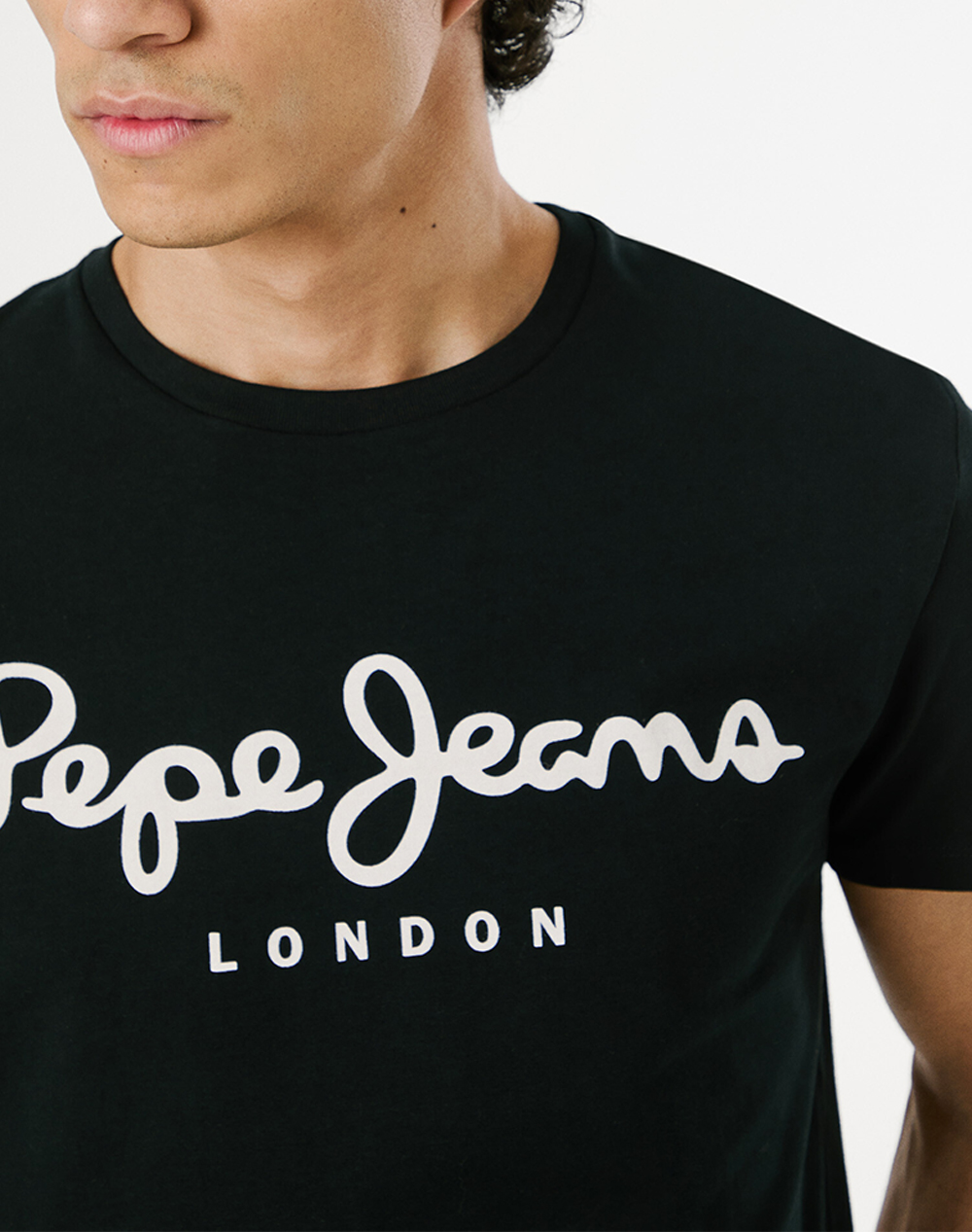 Pepe Jeans Nos Drop 2A Original Stretch N Μπλούζα Ανδρικό Pm508210-999 Black ανδρικά ρούχα μπλούζες T-Shirt Politikos Shop Πολιτικός