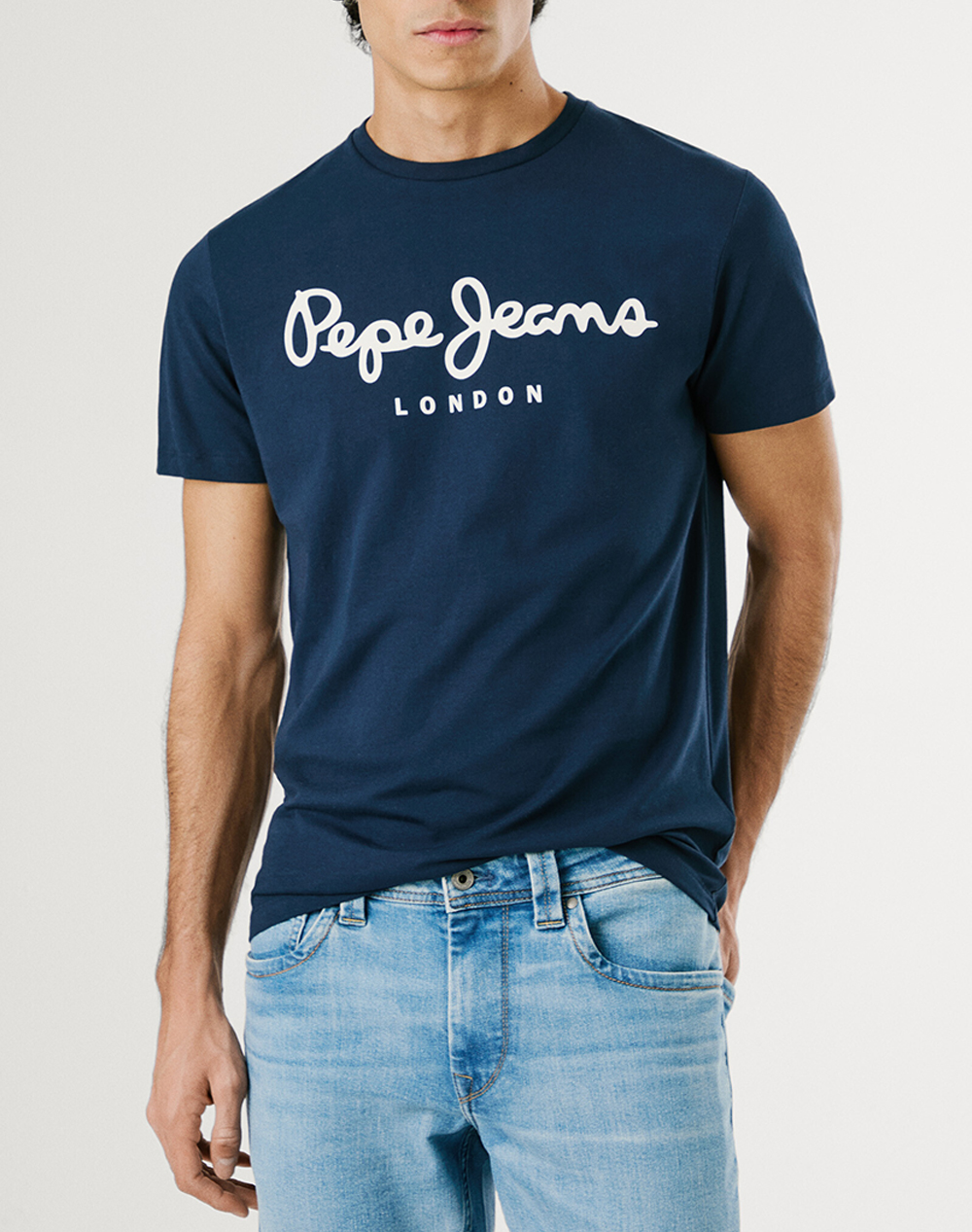 PEPE JEANS NOS DROP 2A ORIGINAL STRETCH N ΜΠΛΟΥΖΑ ΑΝΔΡΙΚΟ PM508210-595/NAVY Blue