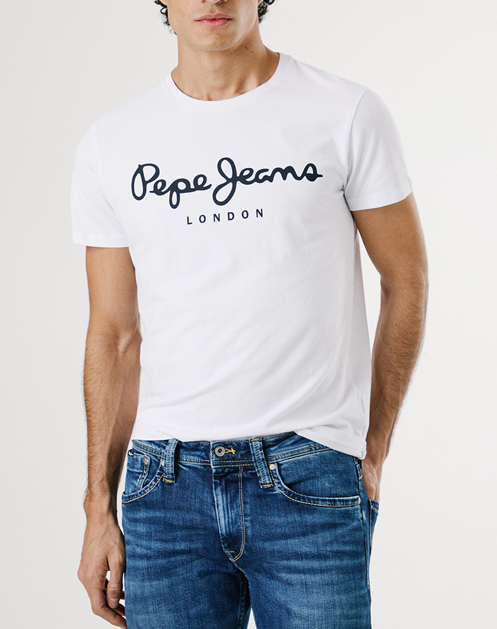 PEPE JEANS NOS DROP 2A ORIGINAL STRETCH N ΜΠΛΟΥΖΑ ΑΝΔΡΙΚΟ PM508210-800/WHITE White