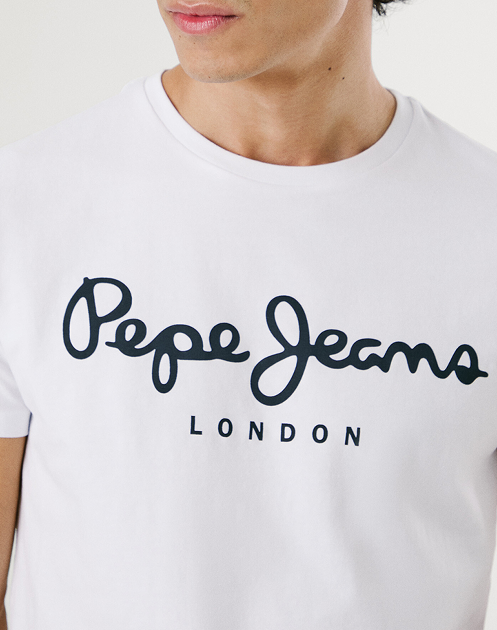 Pepe Jeans Nos Drop 2A Original Stretch N Μπλούζα Ανδρικό Pm508210-800 White ανδρικά ρούχα μπλούζες T-Shirt Politikos Shop Πολιτικός