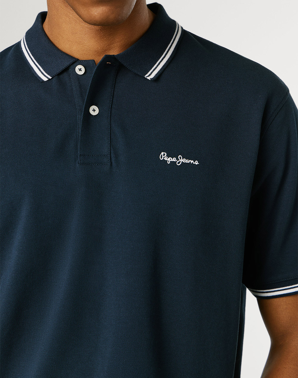 Pepe Jeans Essentials Carson Μπλούζα Ανδρικό Pm5400093-594 Dulwich Blue Darkblue ανδρικά ρούχα μπλούζες Polo Politikos Shop Πολιτικός