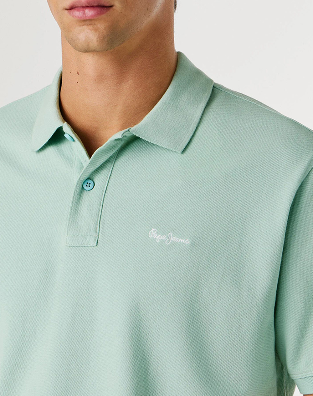 Pepe Jeans Essentials Oscar Μπλούζα Ανδρικό Pm5400087-518 Dk Acqua Blu Mintgreen ανδρικά ρούχα μπλούζες Polo Politikos Shop Πολιτικός