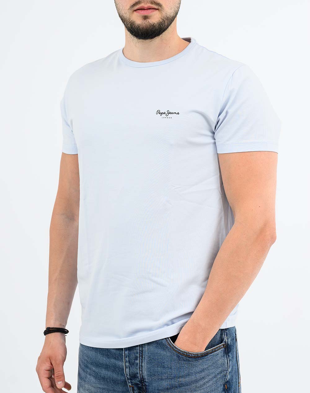 Pepe Jeans Essentials Drop 1 Original Basic 3N Μπλούζα Ανδρικό Pm5010180-504 Bleach Blue Ciel ανδρικά ρούχα μπλούζες T-Shirt Politikos Shop Πολιτικός