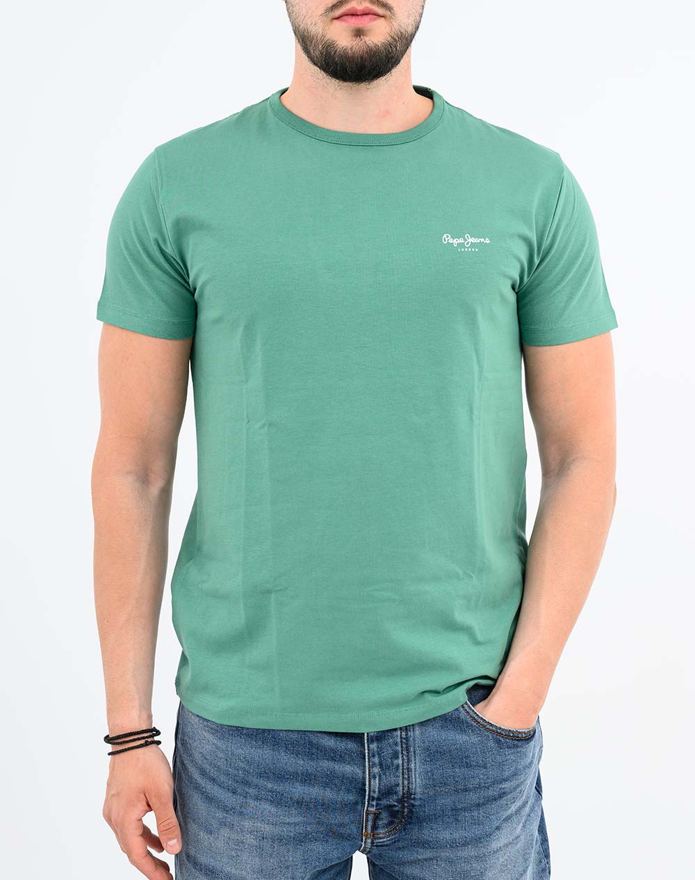 Pepe Jeans Essentials Drop 1 Original Basic 3N Μπλούζα Ανδρικό Pm5010180-671 Woods Green Lightgreen ανδρικά ρούχα μπλούζες T-Shirt Politikos Shop 