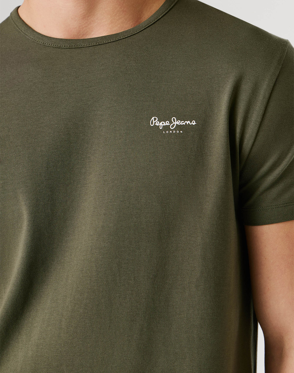 Pepe Jeans Essentials Drop 1 Original Basic 3N Μπλούζα Ανδρικό Pm5010180-728 Olive Green ανδρικά ρούχα μπλούζες T-Shirt Politikos Shop Πολιτικός