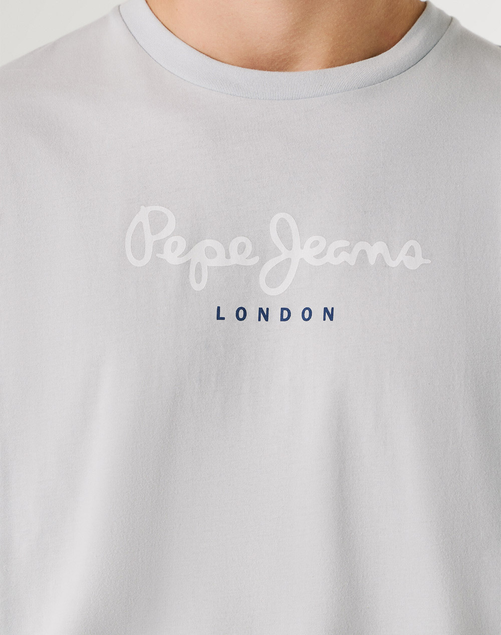 Pepe Jeans Drop 0 Essentials Eggo N Μπλούζα Ανδρικό Pm5010178-504 Bleach Blue Lightgray ανδρικά ρούχα μπλούζες T-Shirt Politikos Shop Πολιτικός
