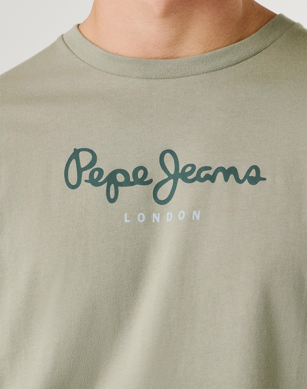 Pepe Jeans Drop 0 Essentials Eggo N Μπλούζα Ανδρικό Pm5010178-701 Palm Green Lightgreen ανδρικά ρούχα μπλούζες T-Shirt Politikos Shop Πολιτικός