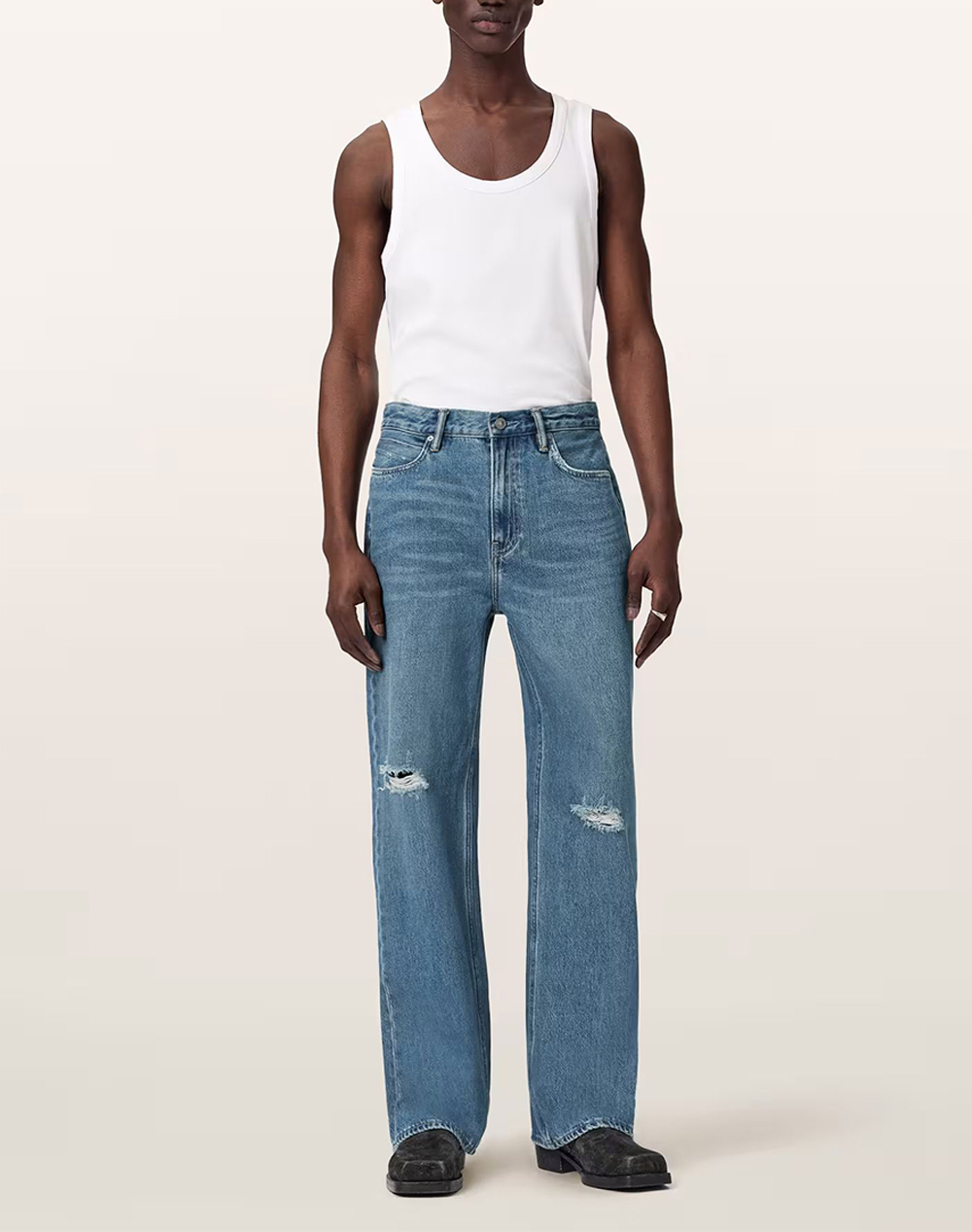 ALL SAINTS LENNY JEAN M019EE-DESTROY MID INDIGO DenimBlue φωτογραφία