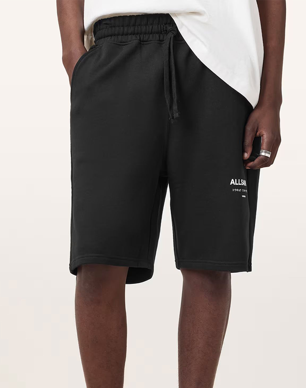 ALL SAINTS ALL SAINTS UNDRGRND SWEATSHORT M002TC-JET BLACK JetBlack
