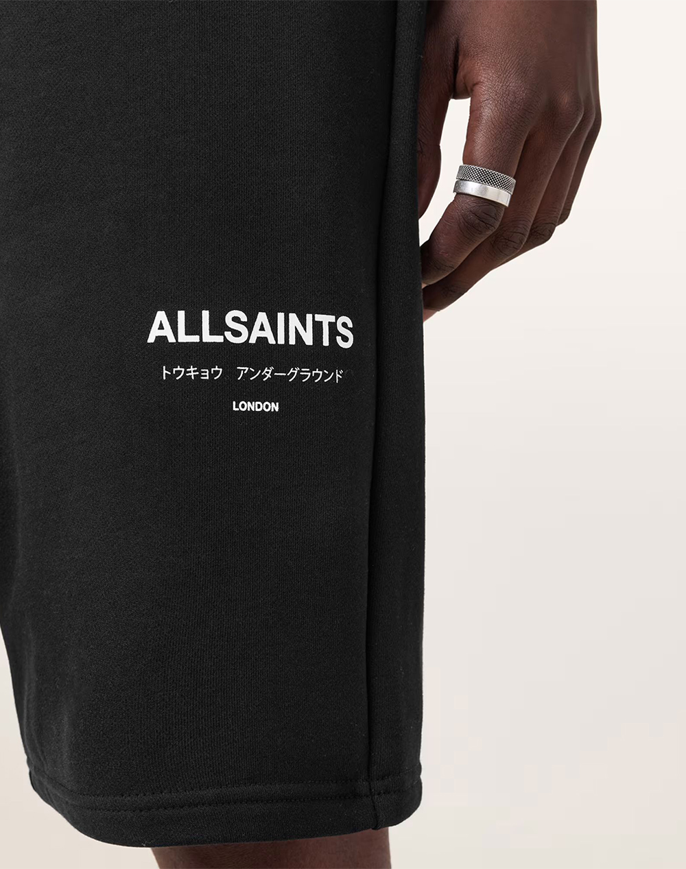 ALL SAINTS UNDRGRND SWEATSHORT M002TC-JET BLACK JetBlack φωτογραφία