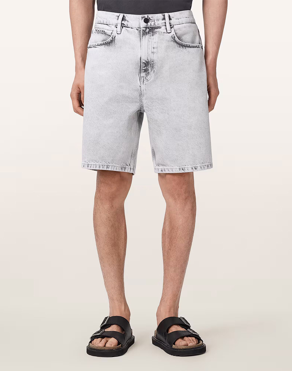 ALL SAINTS LENNY SHORT M076TE-Bleached Grey DenimGray