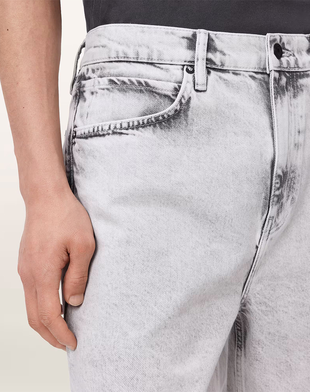 All Saints Lenny Short M076Te-Bleached Grey Denimgray ανδρικά ρούχα Σορτς Βερμουδες Jeans Politikos Shop Πολιτικός