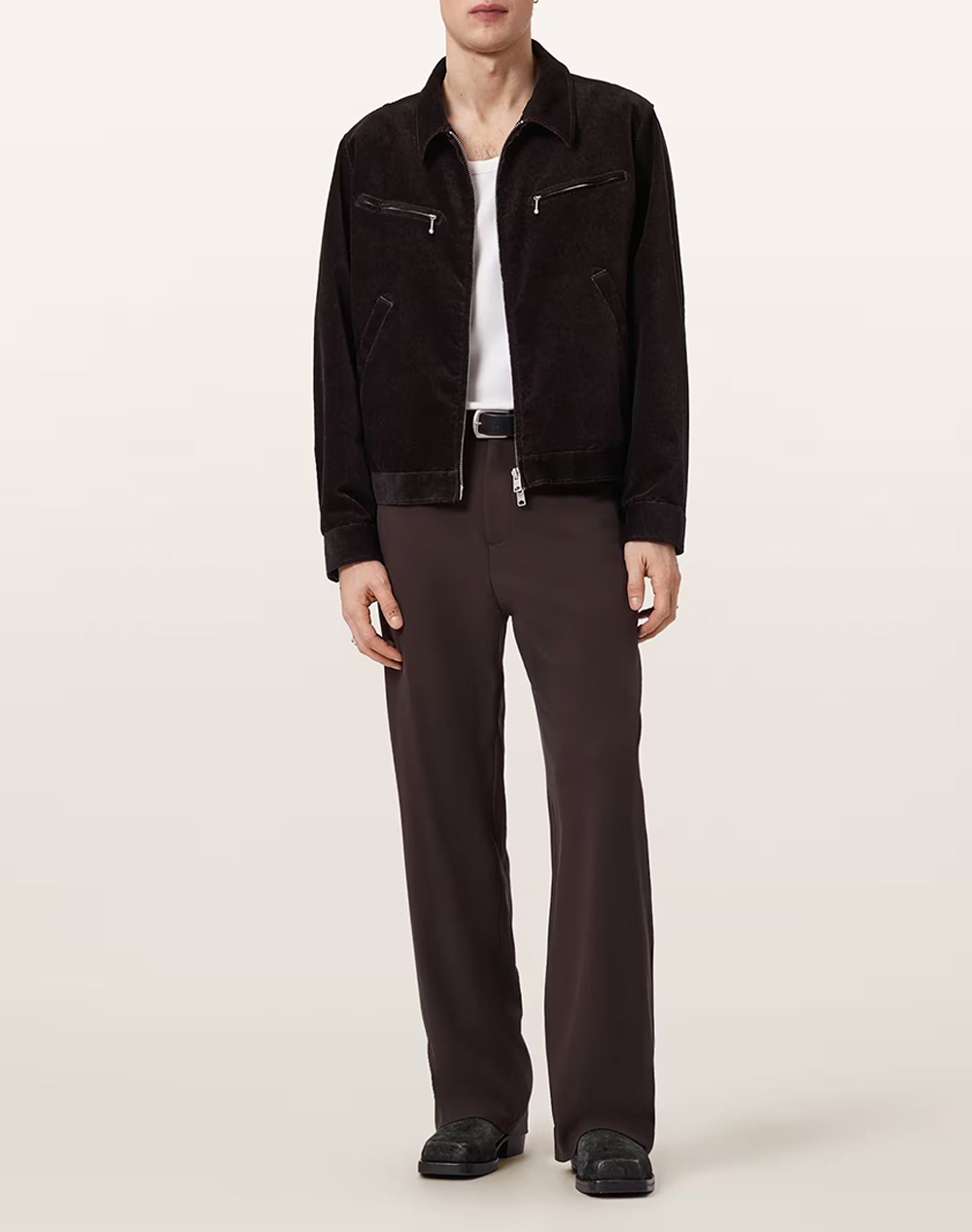 All Saints Korey Jacket M003Oe-Traverse Brown Darkbrown ανδρικά ρούχα Πανωφορια μπουφάν Politikos Shop Πολιτικός