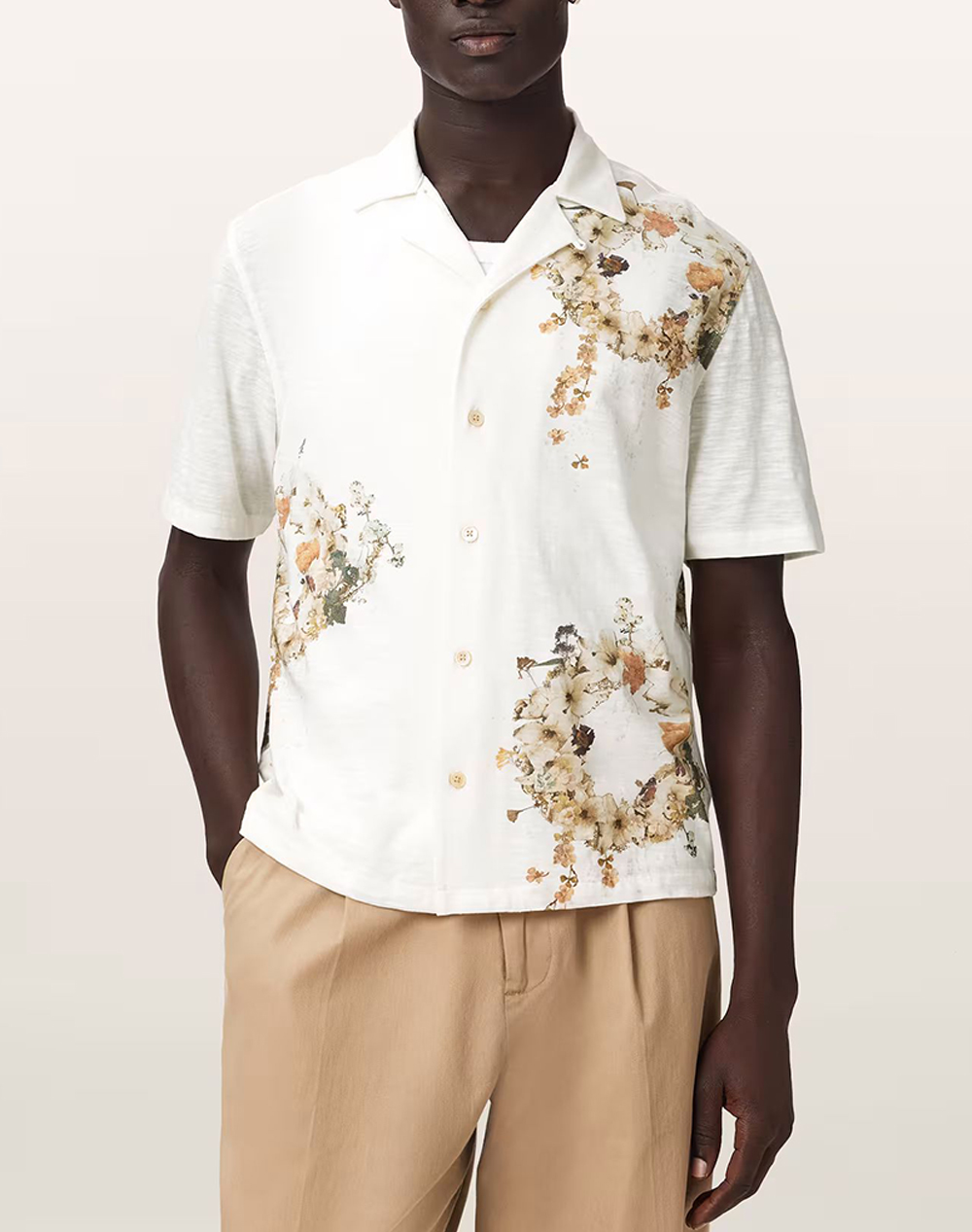 ALL SAINTS FLEUR LIS SS SHIRT M106SE-ECRU Ecru