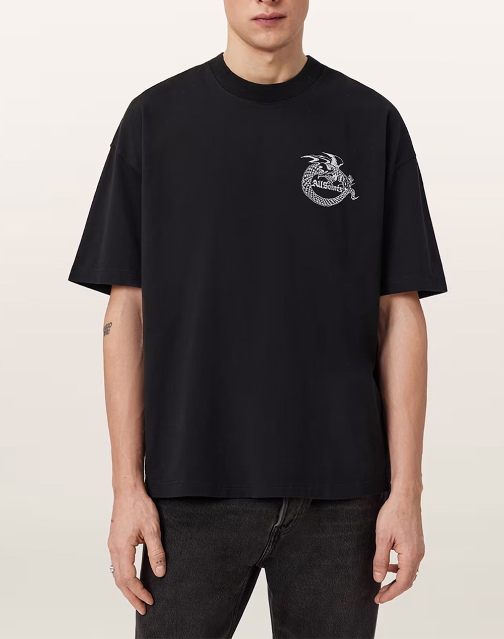 ALL SAINTS TERRA SS CREW M023PE-JET BLACK JetBlack