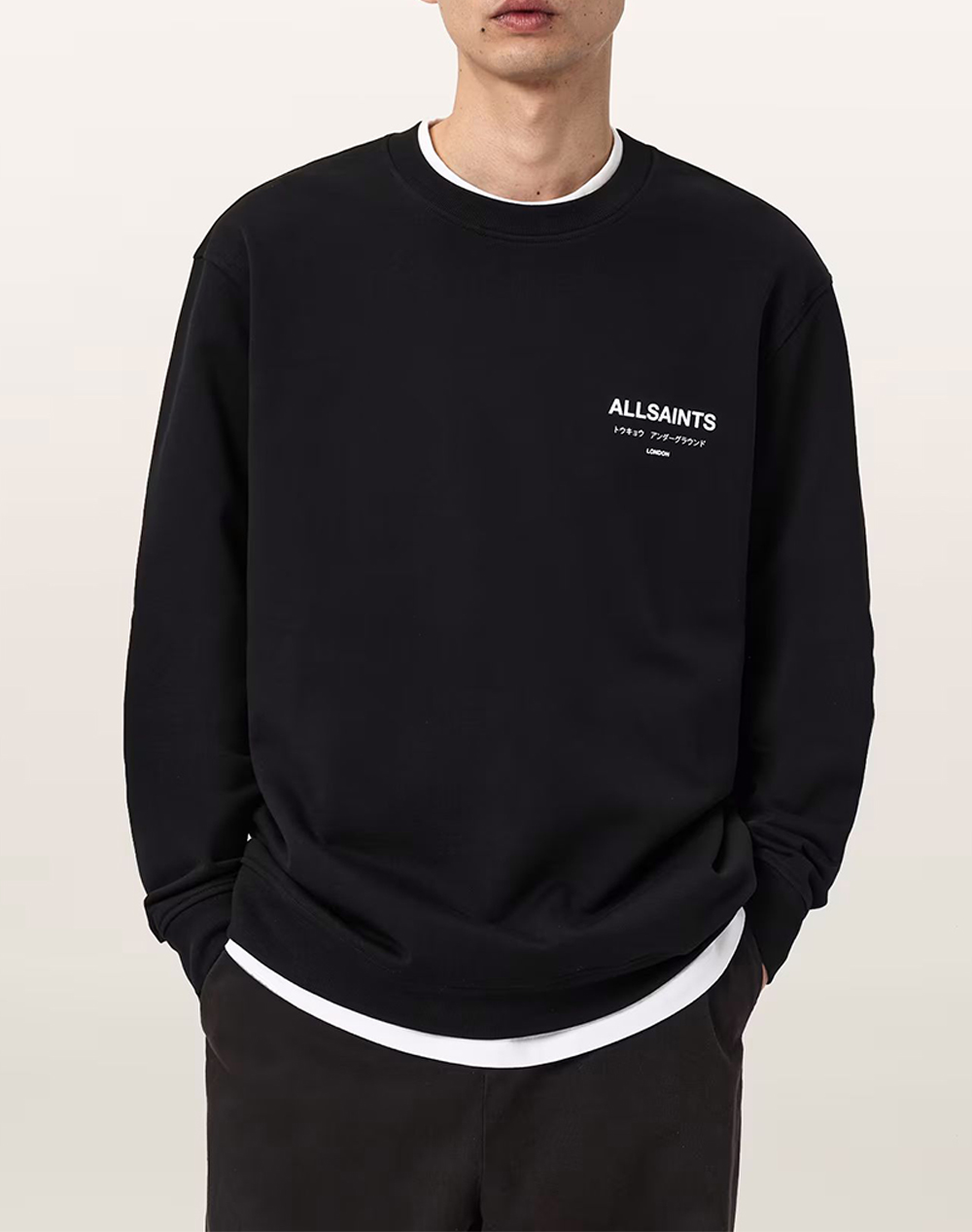 ALL SAINTS UNDERGROUND CREW M033NB-JET BLACK JetBlack