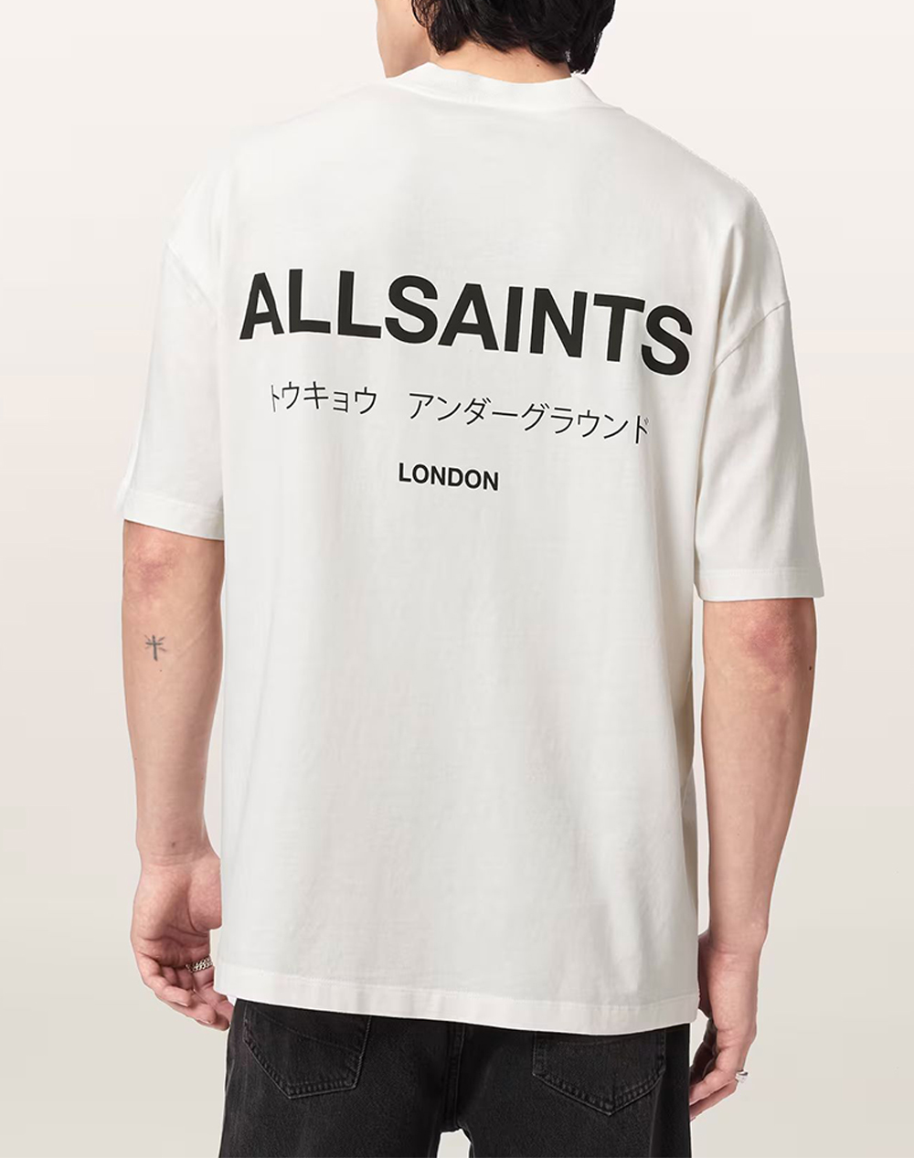 ALL SAINTS UNDERGROUND SS CREW M071PB-ASHEN WHITE White φωτογραφία