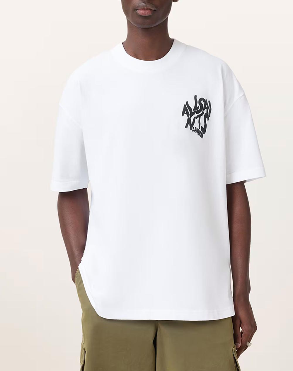 ALL SAINTS ALL SAINTS ORLANDO SS CREW M066PC-ASHEN WHITE OffWhite