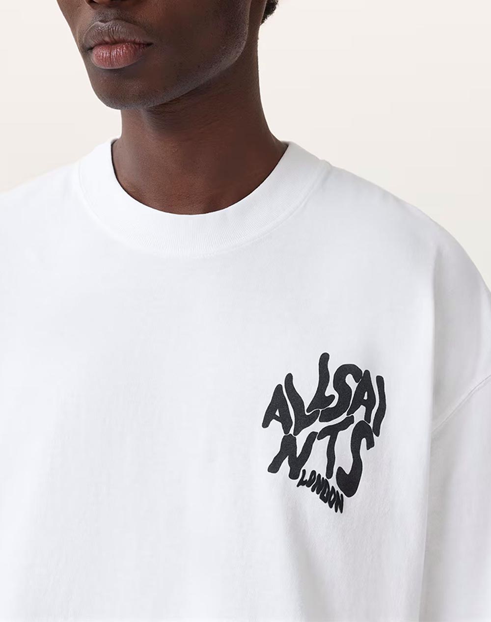 ALL SAINTS ORLANDO SS CREW M066PC-ASHEN WHITE OffWhite φωτογραφία