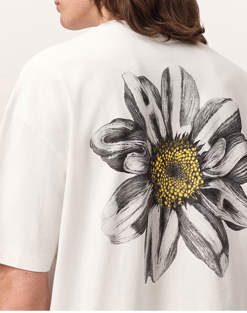 All Saints T-Shirt M062Pe-Chalk White Offwhite ανδρικά ρούχα μπλούζες Politikos Shop Πολιτικός