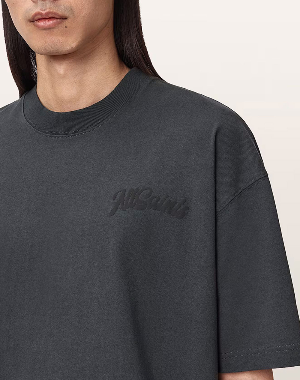 All Saints T-Shirt M008Pe-Washed Black Jetblack ανδρικά ρούχα μπλούζες Politikos Shop Πολιτικός