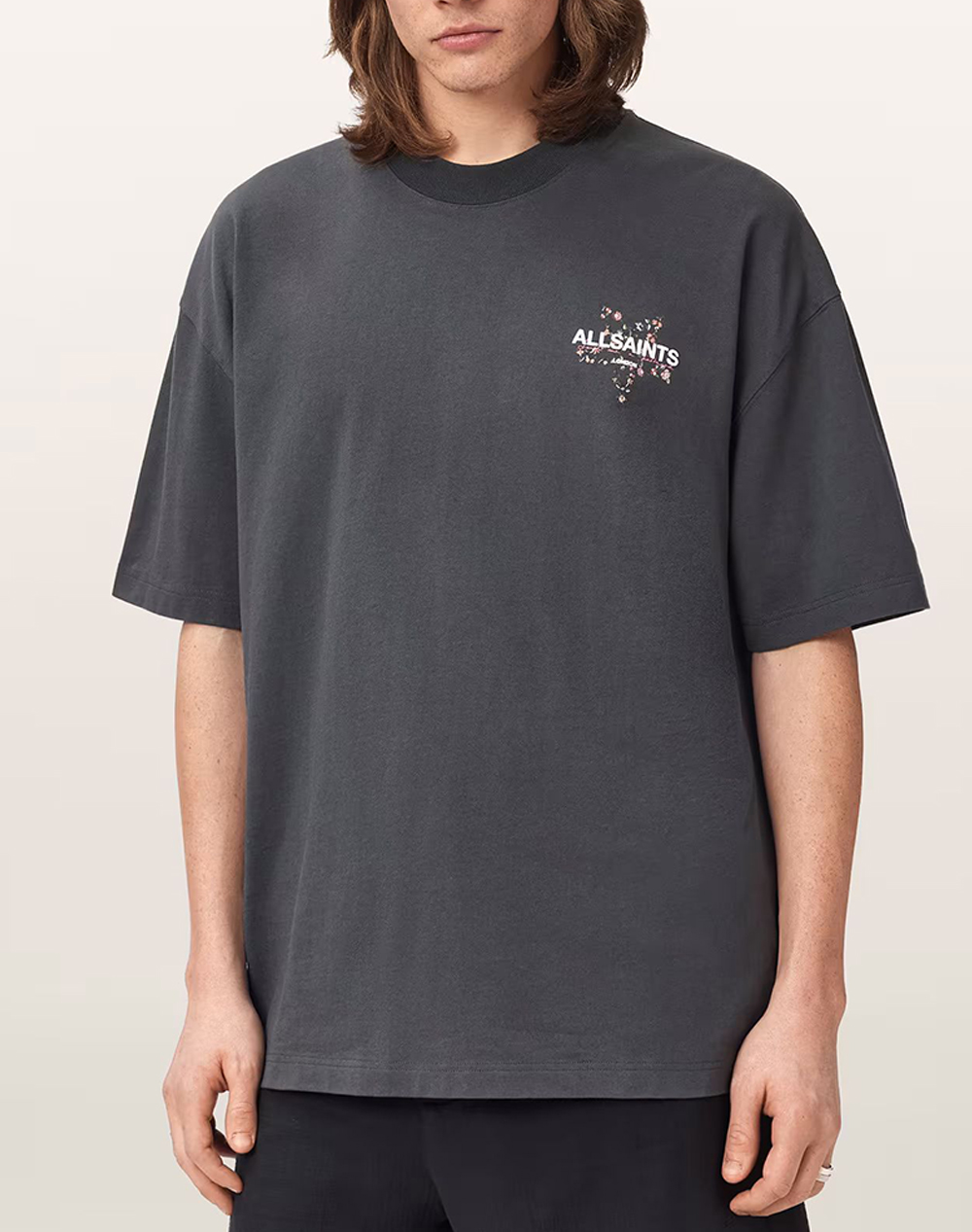ALL SAINTS PENTACLE SS CREW M034PE-WASHED BLACK DarkSlateGrey