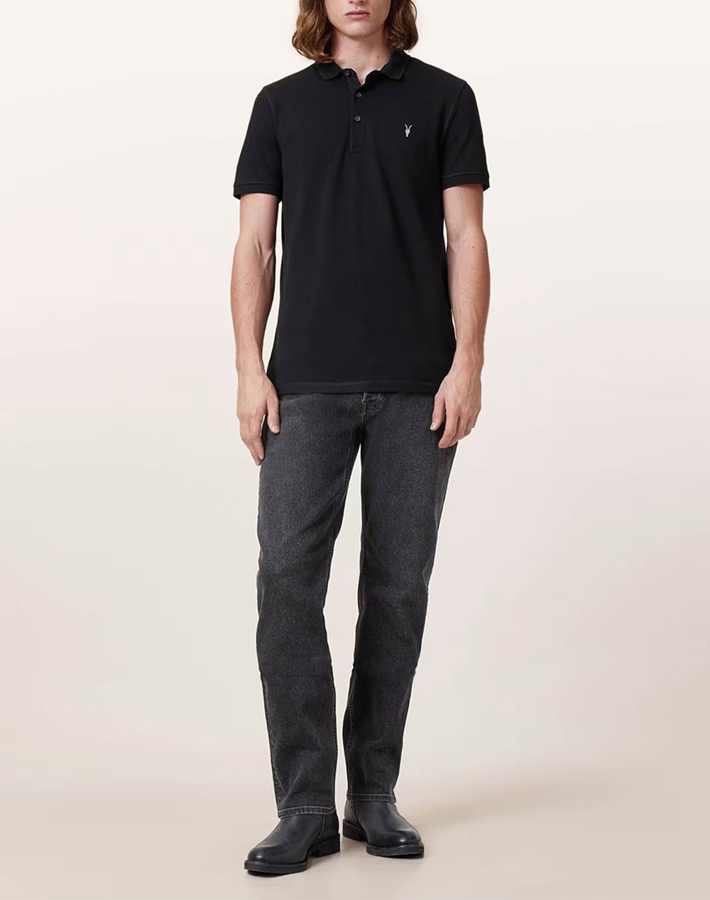 All Saints Reform Ss Polo M075Pb-Black Black ανδρικά ρούχα μπλούζες Politikos Shop Πολιτικός
