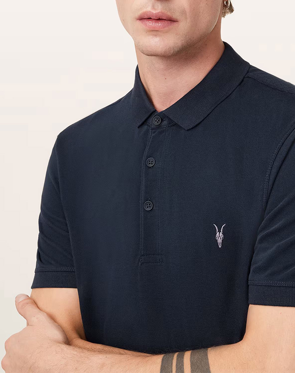 All Saints Reform Ss Polo M075Pb-Navy Blue Navyblue ανδρικά ρούχα μπλούζες Politikos Shop Πολιτικός