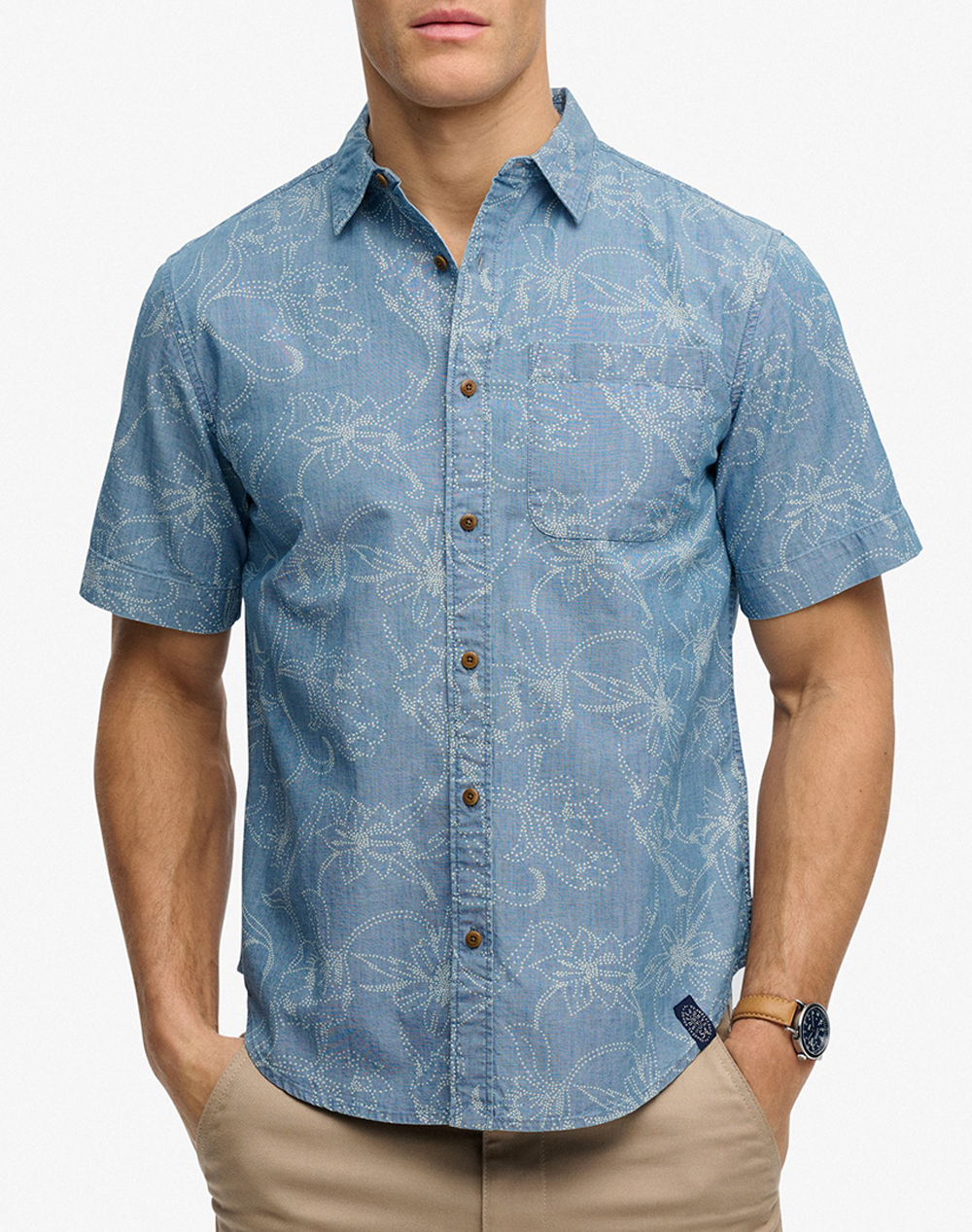 SUPERDRY D2 OVIN VINTAGE LOOM S/S SHIRT ΠΟΥΚΑΜΙΣΟ ΑΝΔΡΙΚΟ M4011129A-KBI DenimLightBlue