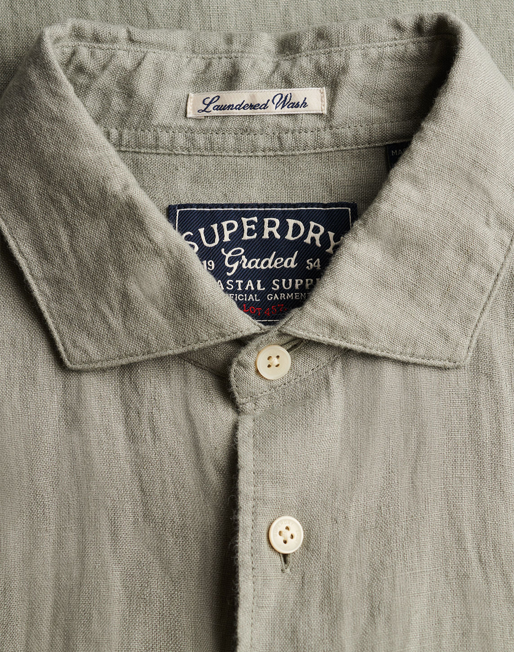 Superdry D3 Stud Riviera S Linen Shirt Πουκαμισο Ανδρικό M4011104A-J3C Khaki ανδρικά ρούχα πουκάμισα Politikos Shop Πολιτικός