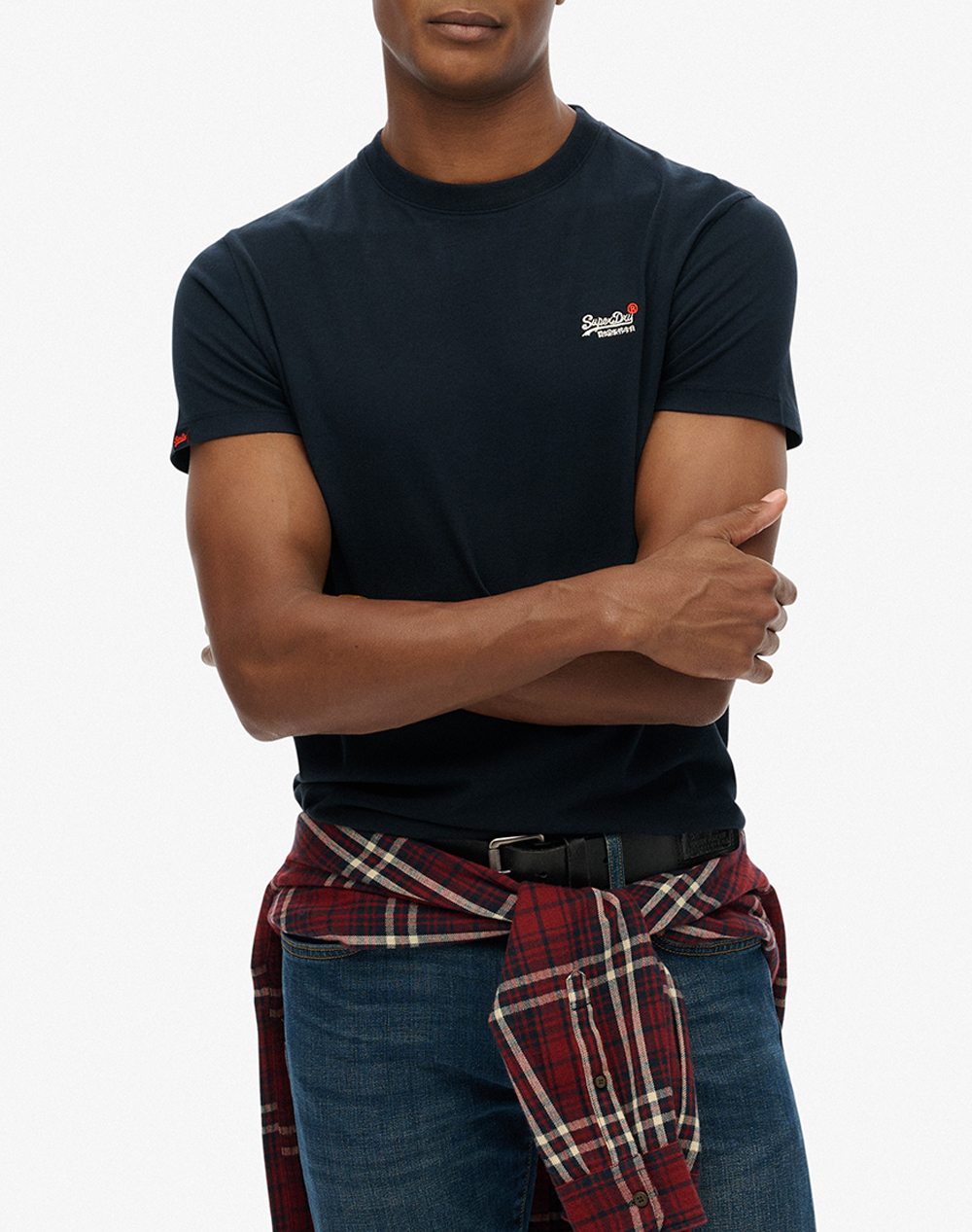 SUPERDRY D1 ESSENTIAL CONTRAST EMB TEE ΜΠΛΟΥΖΑ ΑΝΔΡΙΚΟ M1012078B-98T DarkBlue