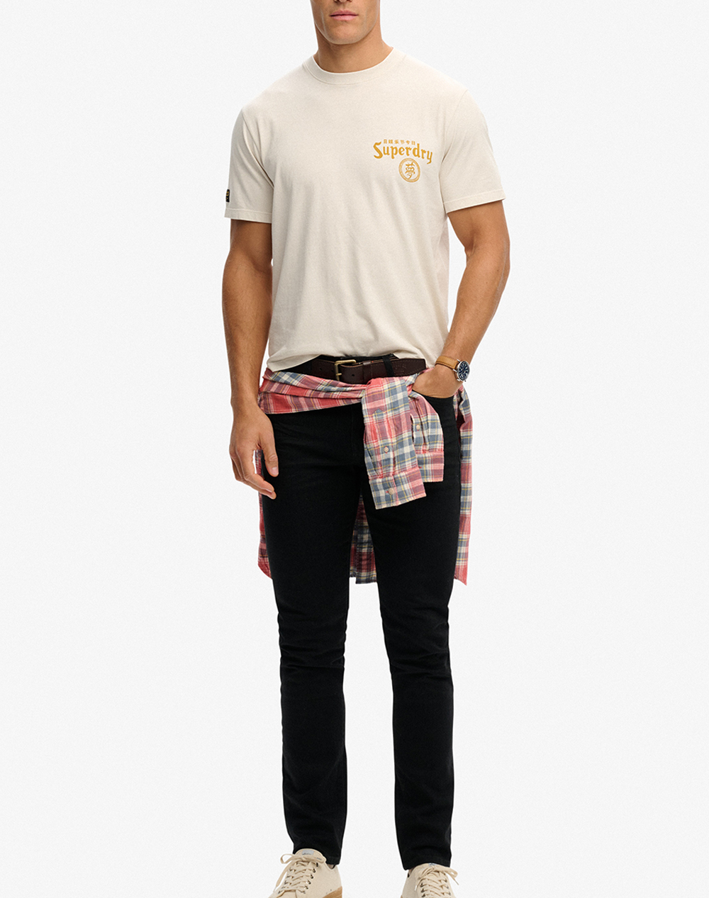 Superdry D2 Ovin Tokyo Narrative Loose Tee Μπλούζα Ανδρικό M1012248A-1Ki Ecru ανδρικά ρούχα μπλούζες T-Shirt Politikos Shop Πολιτικός