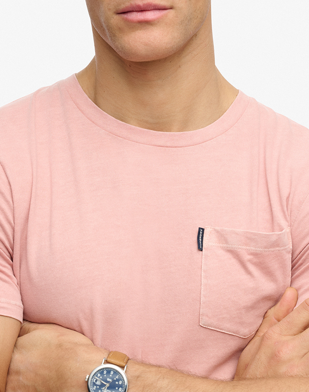 Superdry D2 Ovin Classic Essential Pocket Tee Μπλούζα Ανδρικό M1012206A-J7B Lightpink ανδρικά ρούχα μπλούζες T-Shirt Politikos Shop Πολιτικός