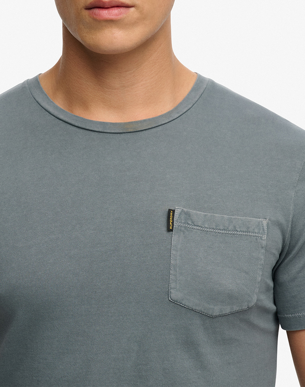 Superdry D2 Ovin Classic Essential Pocket Tee Μπλούζα Ανδρικό M1012206A-6Lp Steelblue ανδρικά ρούχα μπλούζες T-Shirt Politikos Shop Πολιτικός