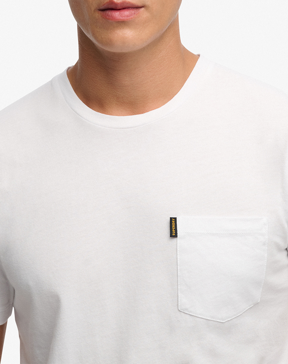 Superdry D2 Ovin Classic Essential Pocket Tee Μπλούζα Ανδρικό M1012206A-01C White ανδρικά ρούχα μπλούζες T-Shirt Politikos Shop Πολιτικός