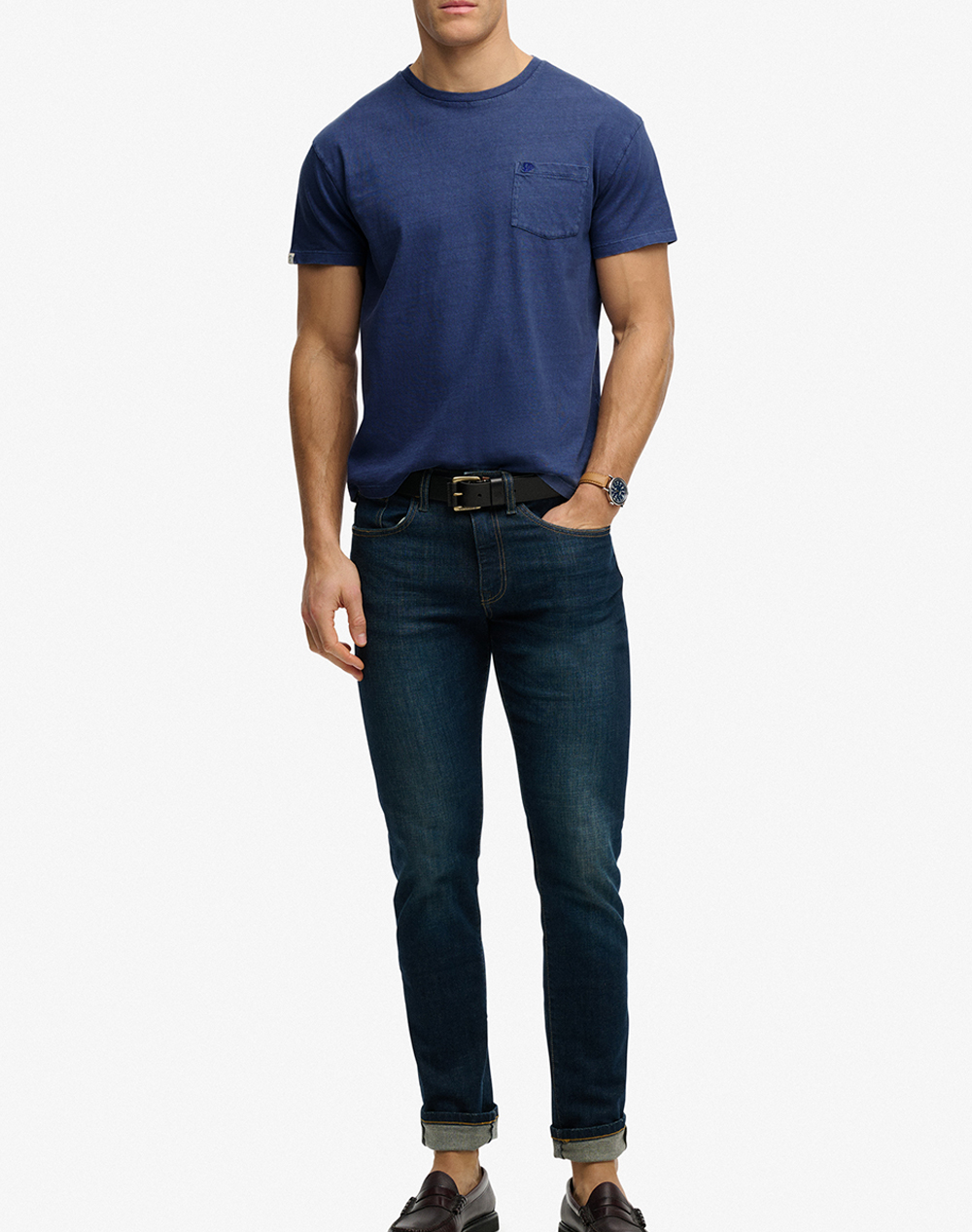 Superdry D1 Cotton Classic Linen Pkt Tee Μπλούζα Ανδρικό M1012371A-K3Z Blue ανδρικά ρούχα μπλούζες T-Shirt Politikos Shop Πολιτικός