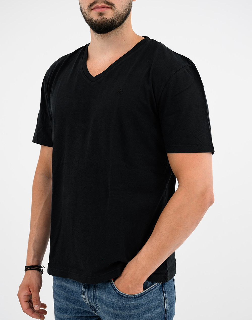 SUPERDRY D3 OVIN CLASSIC COTTON LINEN VEE ΜΠΛΟΥΖΑ ΑΝΔΡΙΚΟ M1012391A-12A Black