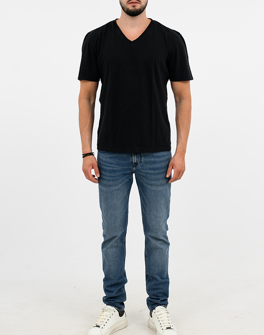 Superdry D3 Ovin Classic Cotton Linen Vee Μπλούζα Ανδρικό M1012391A-12A Black ανδρικά ρούχα μπλούζες T-Shirt Politikos Shop Πολιτικός