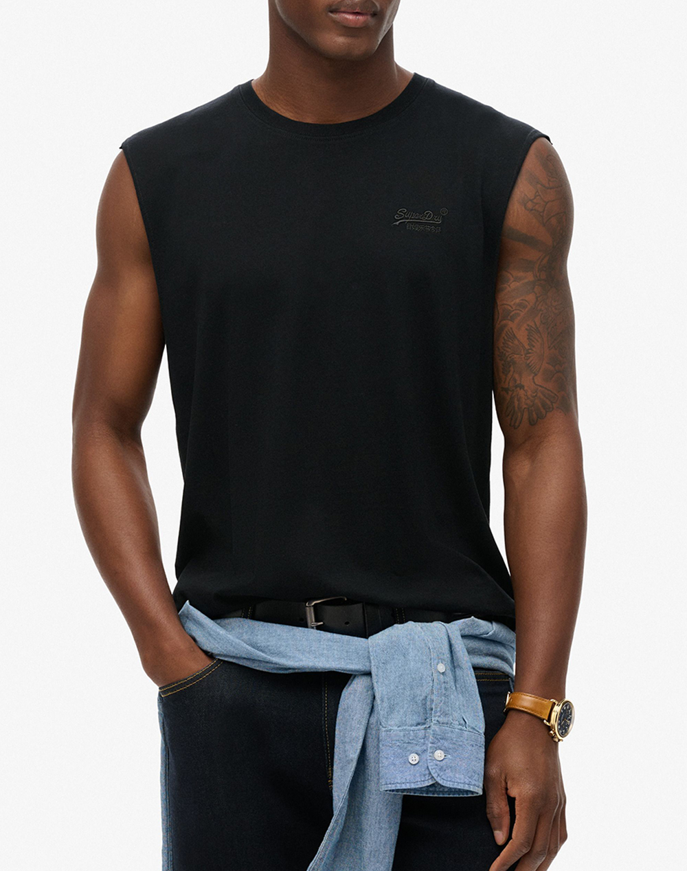 SUPERDRY D4 OVIN ESSENTIAL LOGO TANK UB ΜΠΛΟΥΖΑ ΑΝΔΡΙΚΟ M6010820A-02A Black