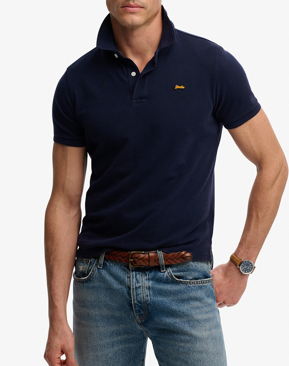 SUPERDRY D1 CLASSIC PIQUE POLO ΜΠΛΟΥΖΑ ΑΝΔΡΙΚΟ M1110452A-ADQ NavyBlue