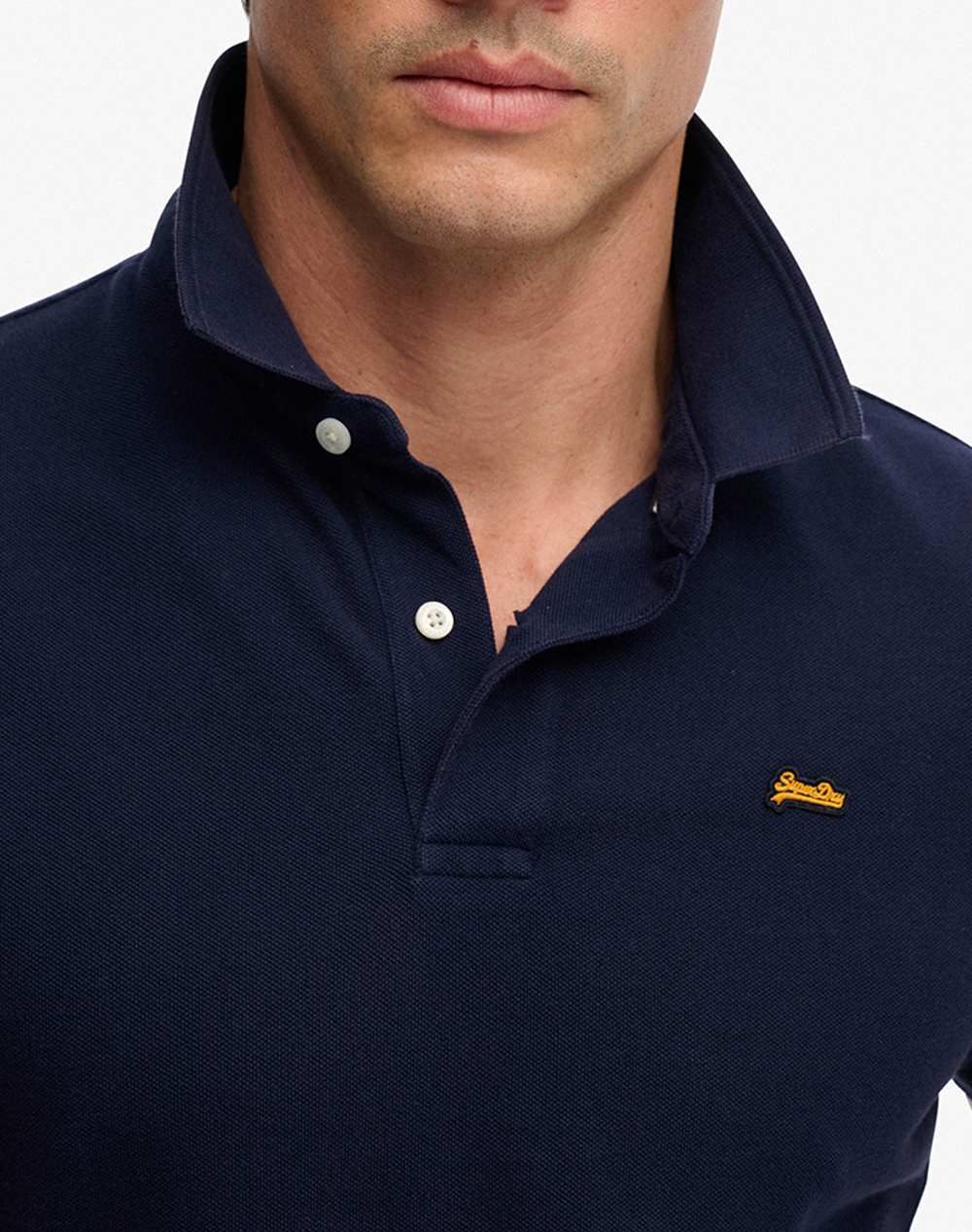 Superdry D1 Classic Pique Polo Μπλούζα Ανδρικό M1110452A-Adq Navyblue ανδρικά ρούχα μπλούζες Politikos Shop Πολιτικός