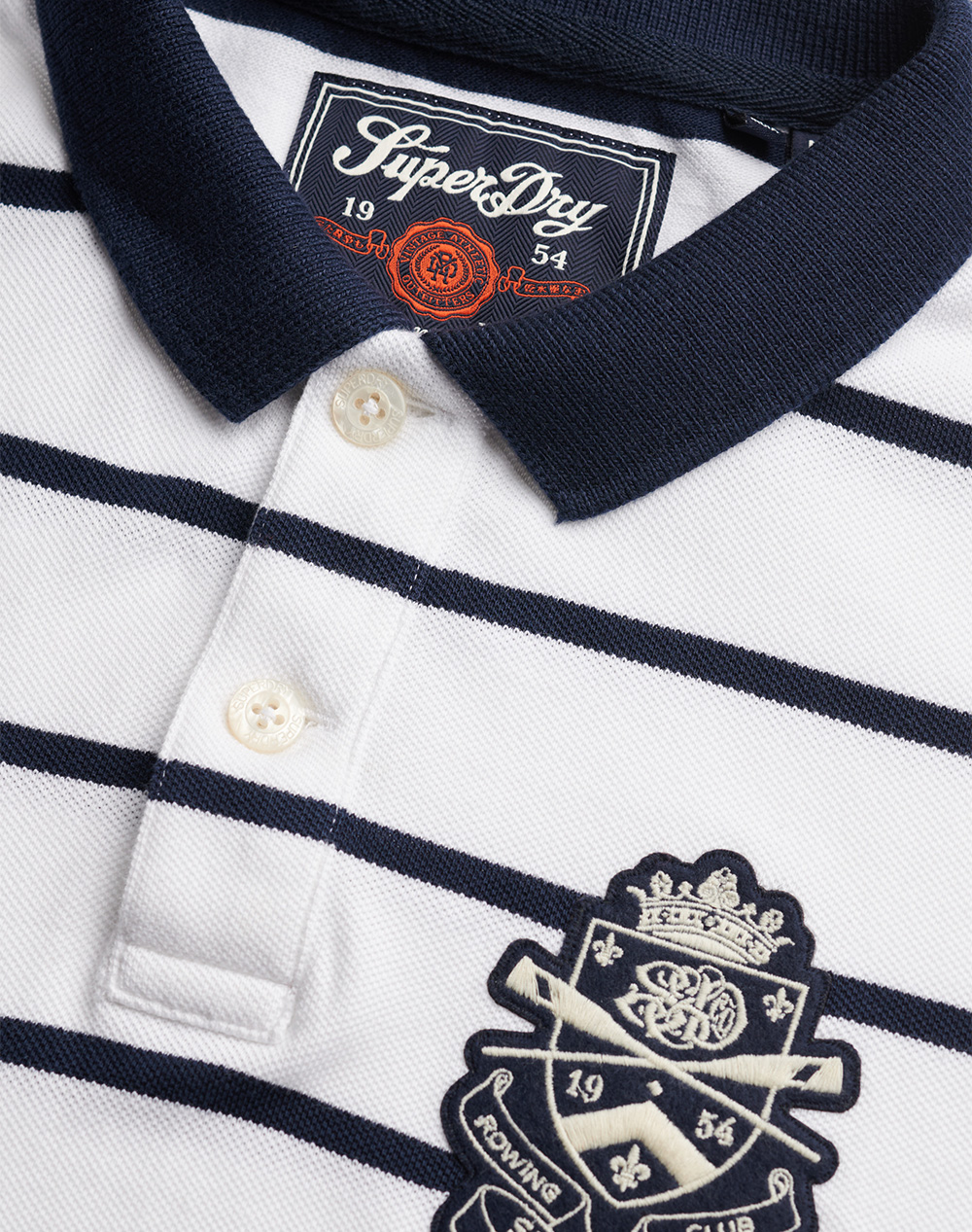 Superdry D2 Crest Stripe Polo Μπλούζα Ανδρικό M1110467A-Vcd Multi ανδρικά ρούχα μπλούζες Politikos Shop Πολιτικός