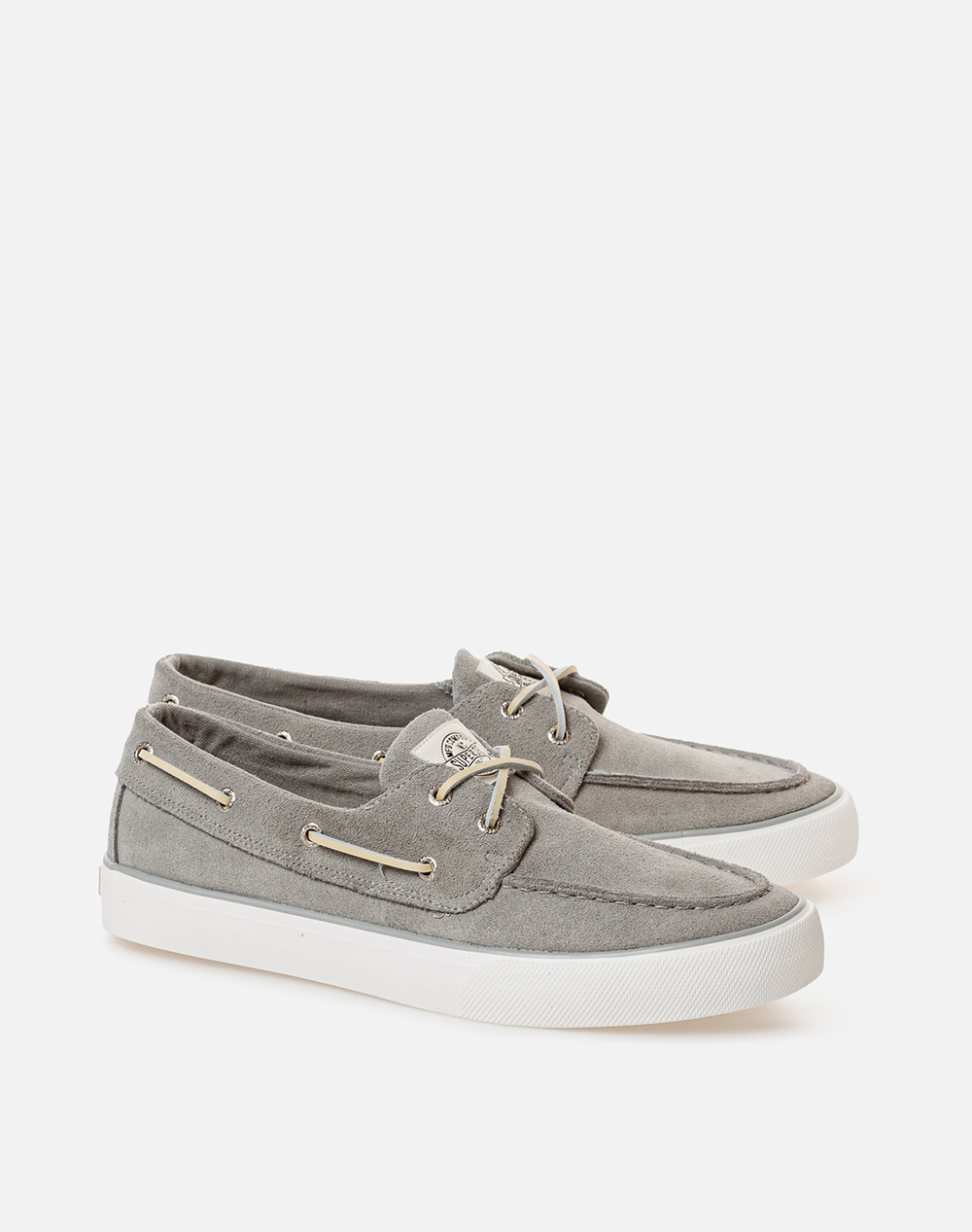 Superdry Sdss26303Su Antoni Moqs 600 Mocassin Παπουτσι Ανδρικό Sdss26303Su-White Sand Lightgray ανδρικά παπούτσια Boat Shoes Politikos Shop Πολιτικός