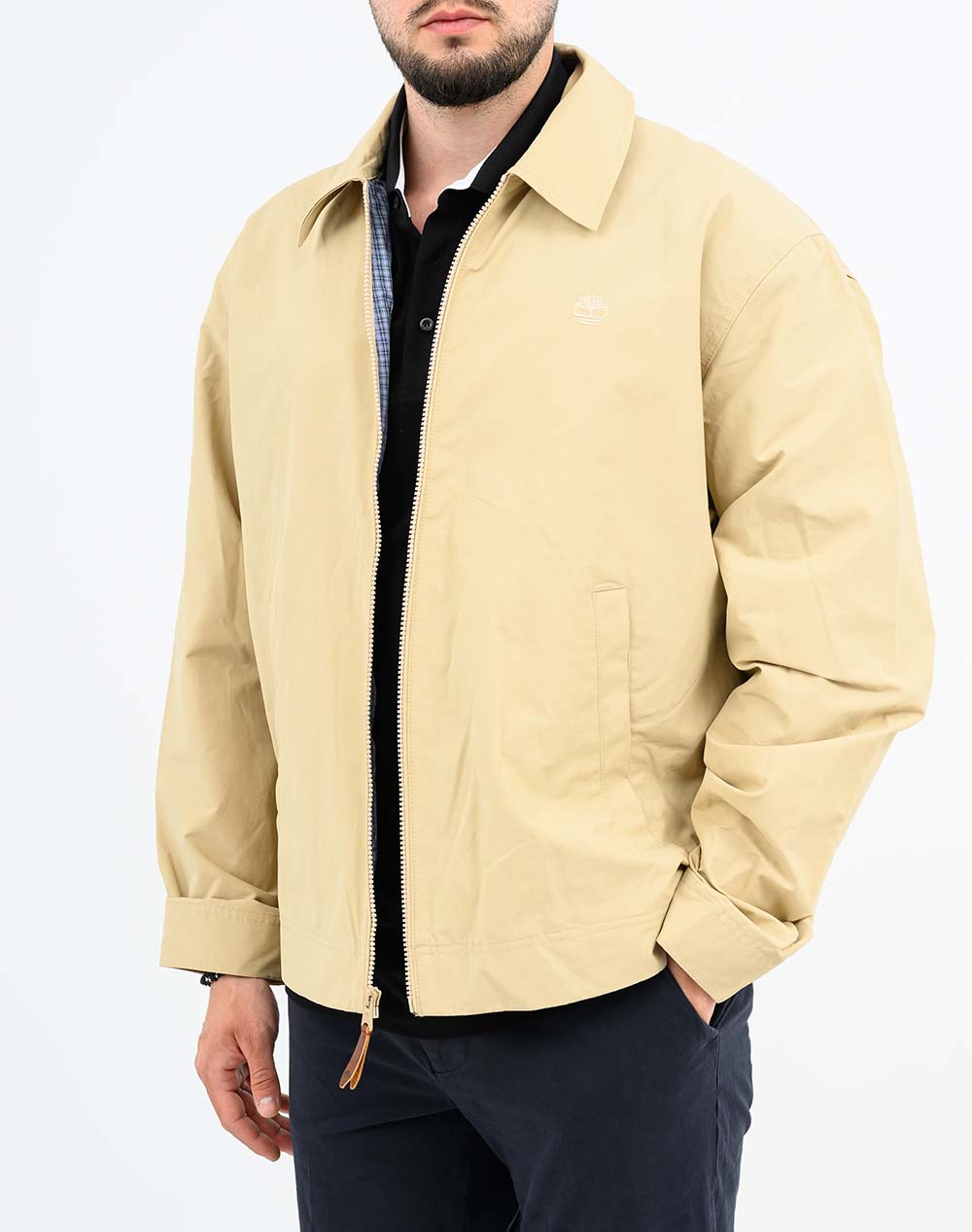 Timberland Dwr Stratham Cotton Bomber Tb0A4495-Y94 Biege ανδρικά ρούχα Πανωφορια μπουφάν Politikos Shop Πολιτικός