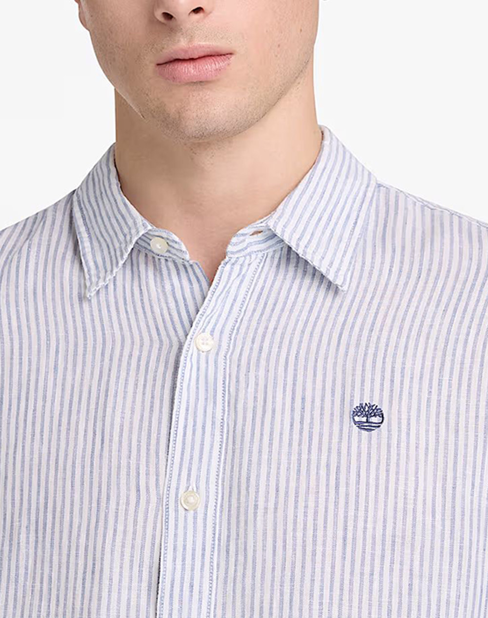 Timbreland Linen Striped Shirt (Regular) Tb0A44Af-A7P Lightblue ανδρικά ρούχα πουκάμισα Politikos Shop Πολιτικός