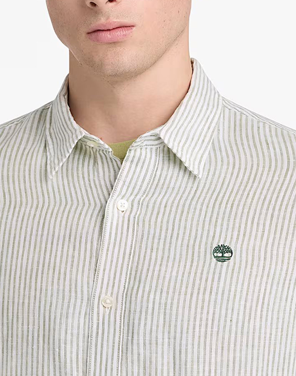Timbreland Linen Striped Shirt (Regular) Tb0A44Af-A7C Mintgreen ανδρικά ρούχα πουκάμισα Politikos Shop Πολιτικός