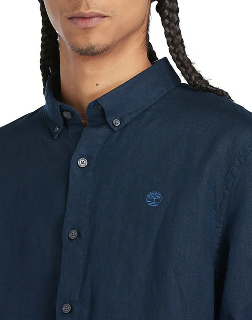 Timbreland Linen Shirt Tb0A2Dc3-433 Darkblue ανδρικά ρούχα πουκάμισα Politikos Shop Πολιτικός