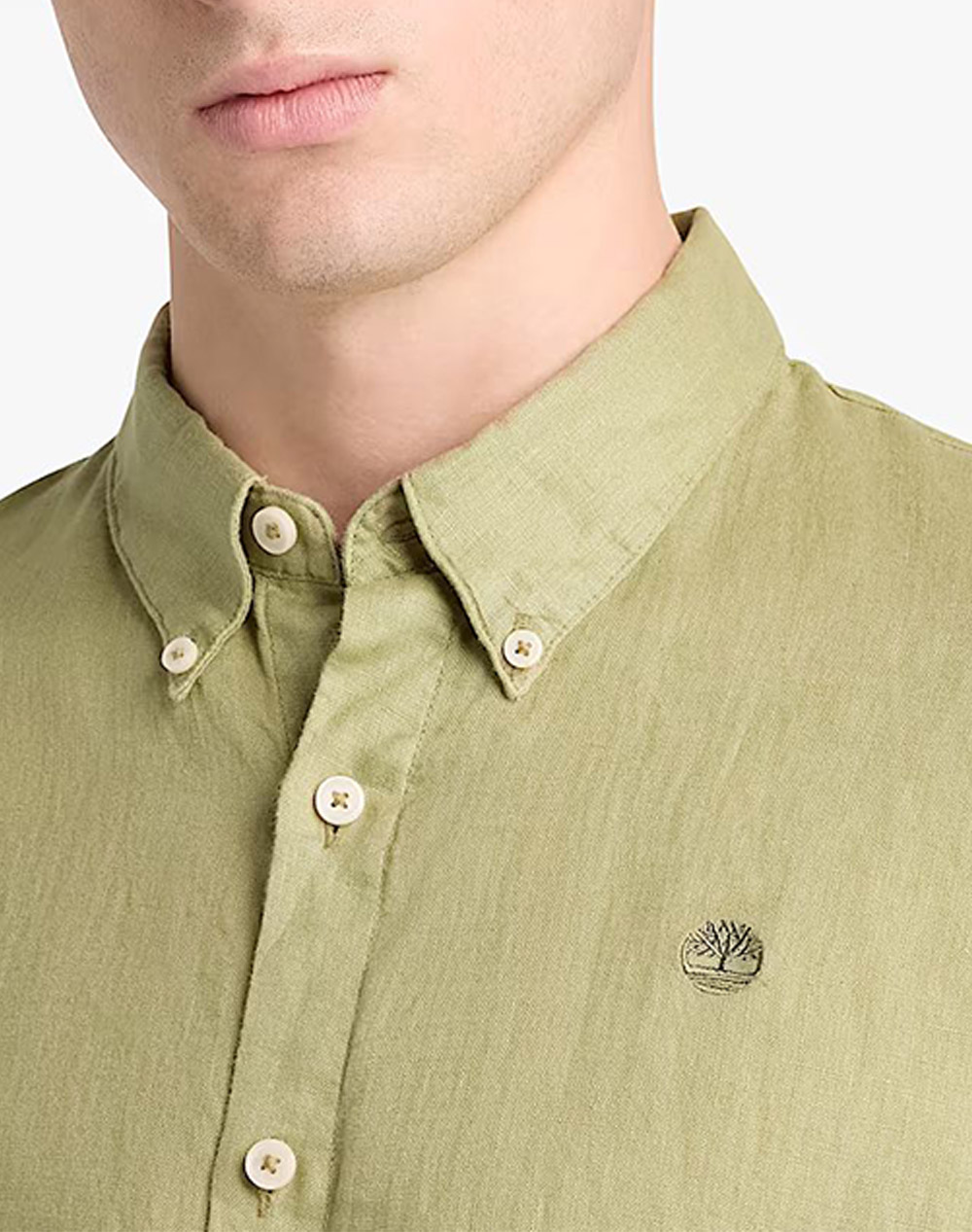 Timbreland Linen Shirt Tb0A2Dc3-Bq0 Lightgreen ανδρικά ρούχα πουκάμισα Politikos Shop Πολιτικός