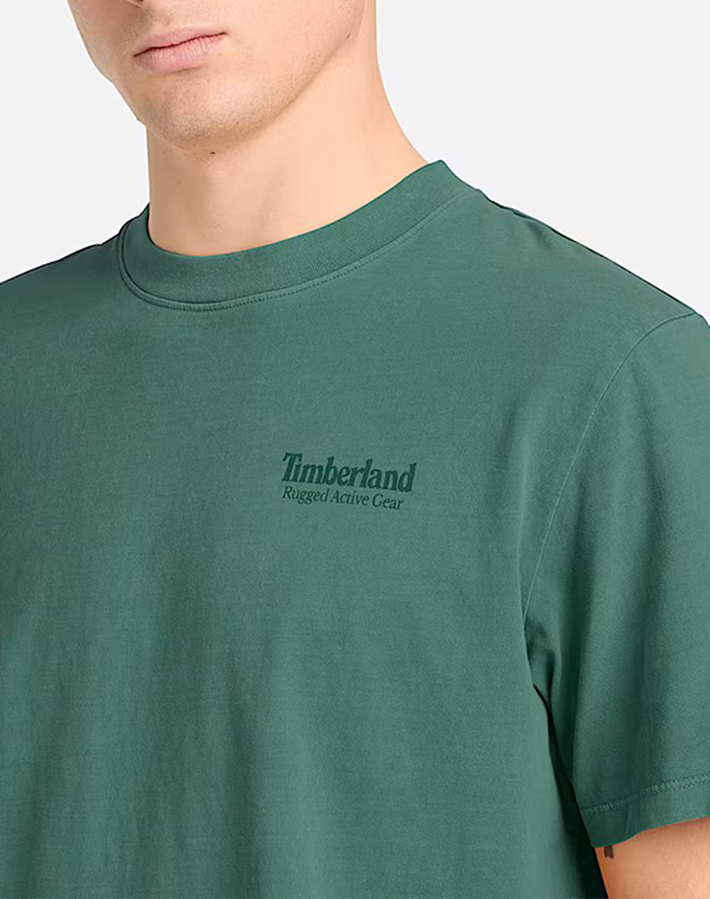 Timberland Rugged Active Gear Back Graphic Tee Tb0A5Mu6-A6X Green ανδρικά ρούχα μπλούζες T-Shirt Politikos Shop Πολιτικός