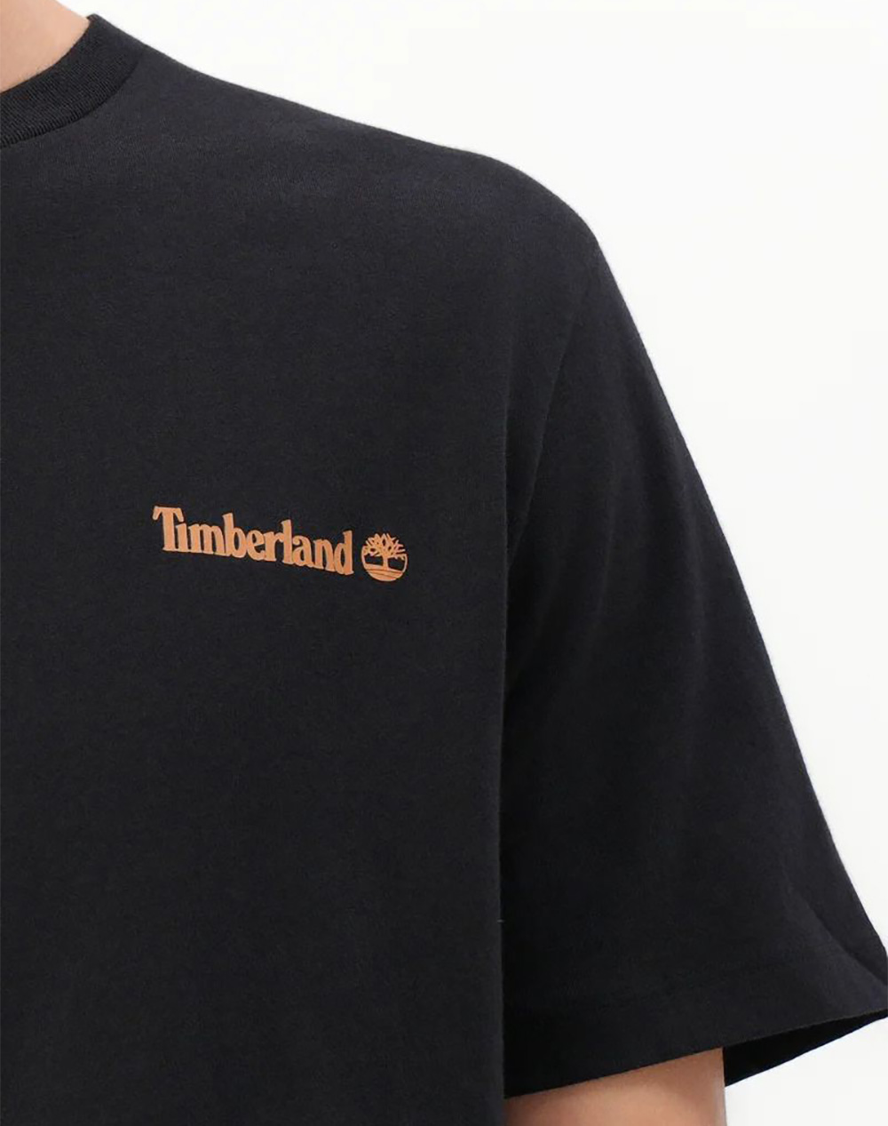 Timberland Small Linear Logo Print Tee Tb0A5Qqt-001 Black ανδρικά ρούχα μπλούζες T-Shirt Politikos Shop Πολιτικός